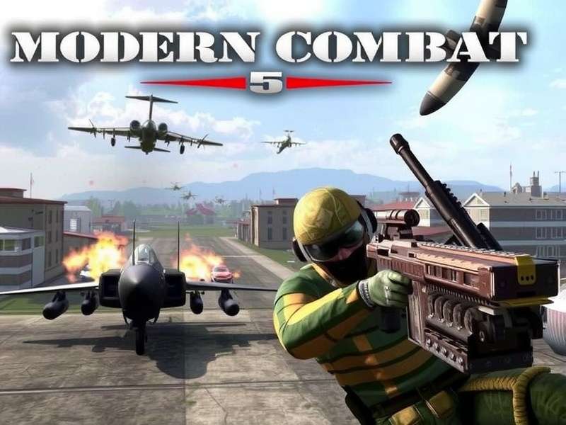 Modern Combat 5 PC gameplay screenshot showing intense action