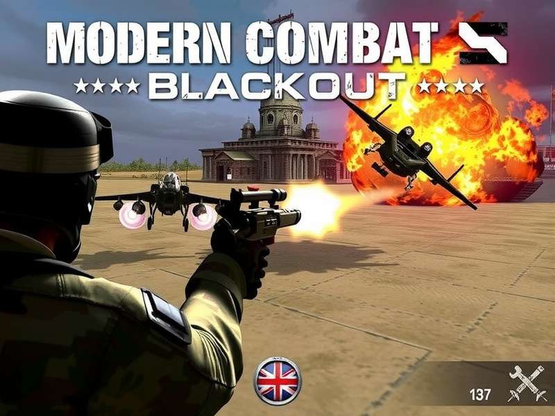 Modern Combat 5 Blackout PC gameplay screenshot showing intense action