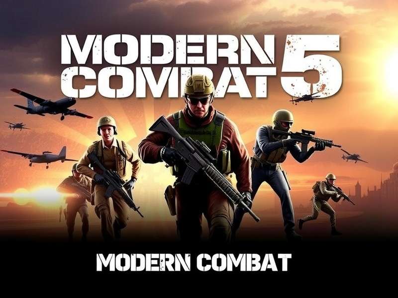 Modern Combat 5 Blackout gameplay screenshot showing intense firefight