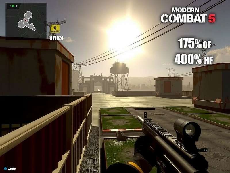 Modern Combat 5 Blackout PC gameplay screenshot showing intense firefight