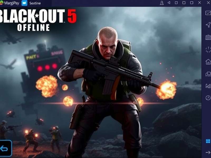 Modern Combat 5 Blackout gameplay on a smartphone in offline mode