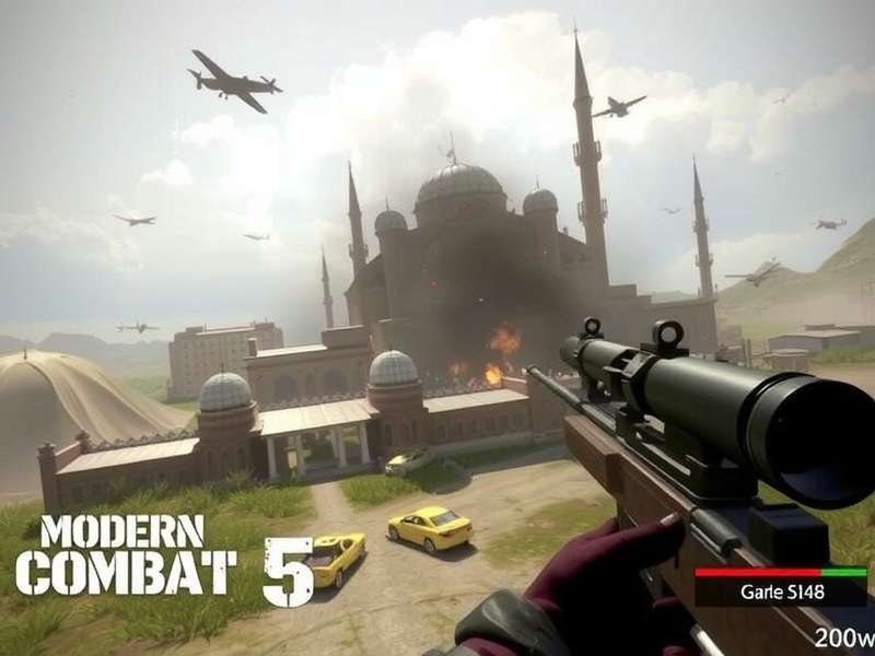 Modern Combat 5 PC Multiplayer gameplay screenshot showing intense action