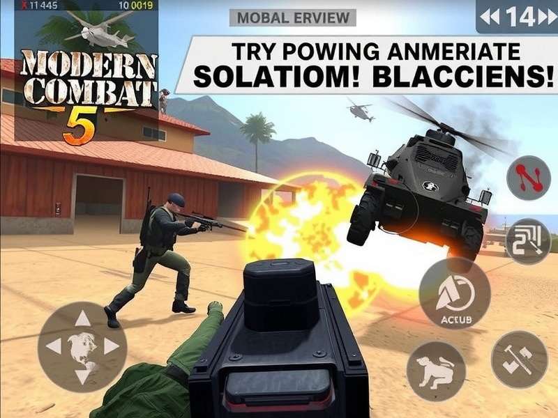 Modern Combat 5 Blackout intense Android gameplay screenshot showing close-quarters combat