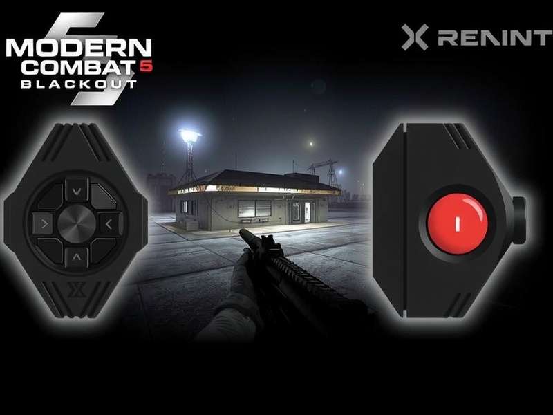 Modern Combat 5 Blackout controller compatibility diagram showing Xbox, PlayStation and mobile controllers