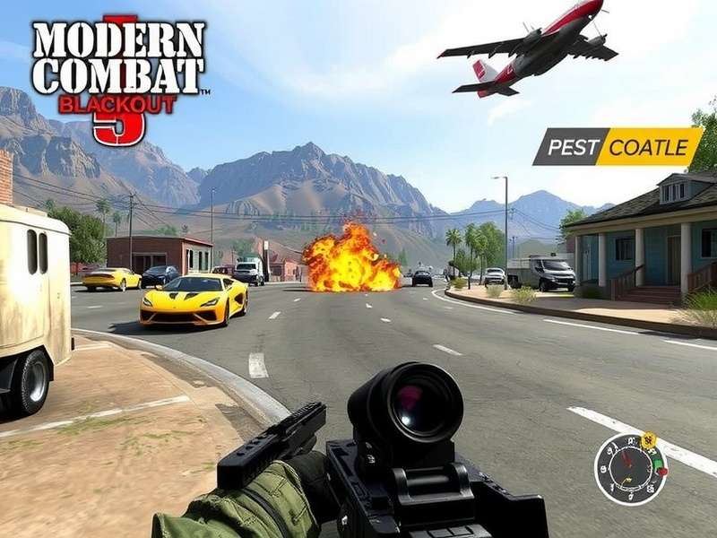 Modern Combat 5 PC interface showing keyboard mapping and HUD customization