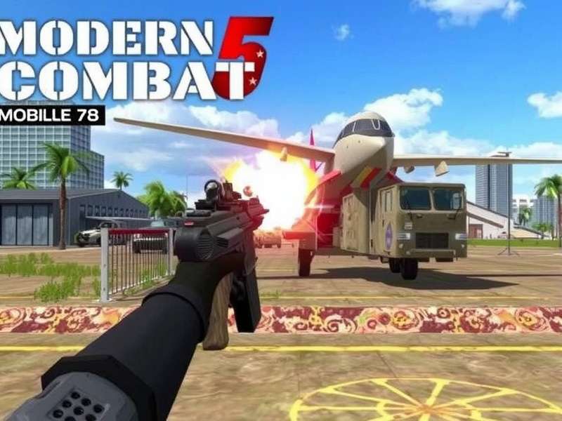 Modern Combat 5 Mobile Fps Sinhala gameplay action scene with assault rifle