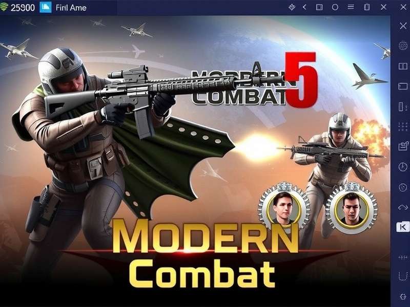 Modern Combat 5 PC Mod Apk gameplay featuring Blackout mode and unlimited resources