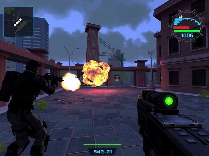 Modern Combat 5 PC Version - intense multiplayer firefight in a futuristic urban map