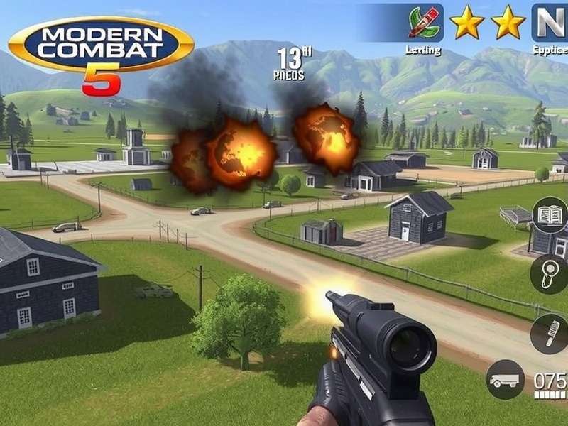 Modern Combat 5 PC gameplay action screenshot with soldier and weapons