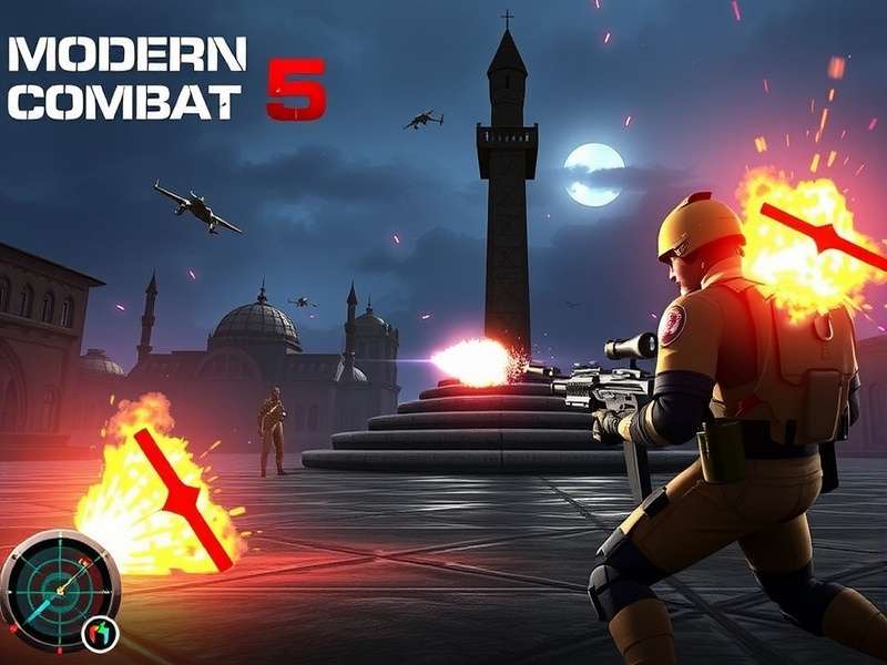Modern Combat 5 Blackout action scene featuring special forces in urban combat