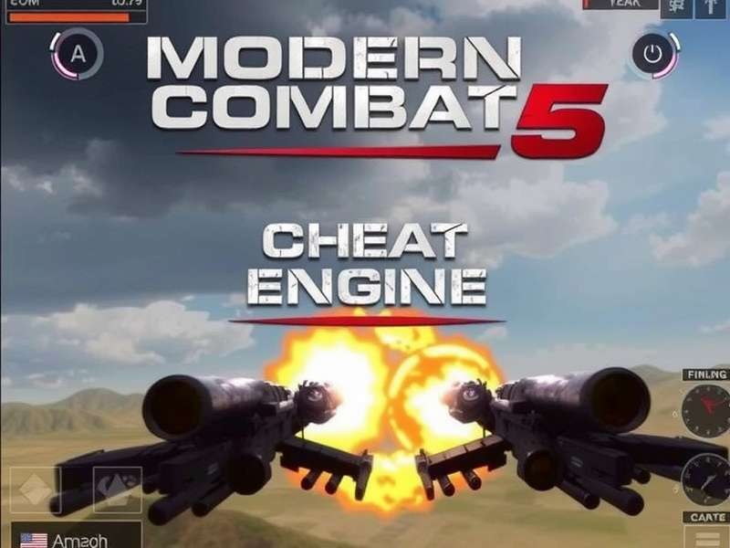 Modern Combat 5 Cheat Engine interface showing memory scan results and value modification